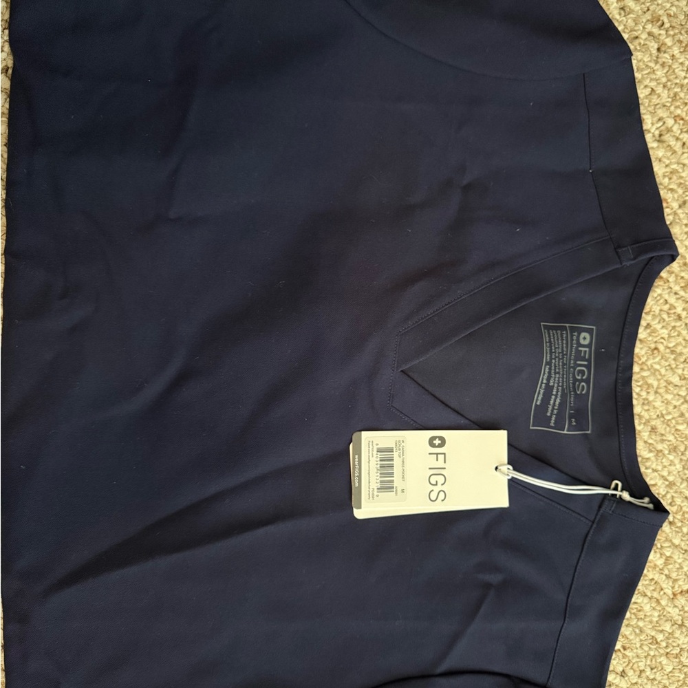 Figs Deep Blue Scrub Top